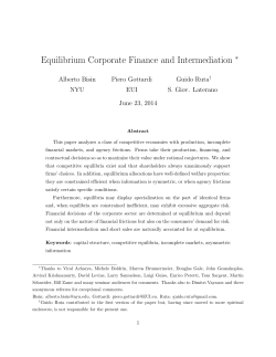 Equilibrium Corporate Finance and Intermediation