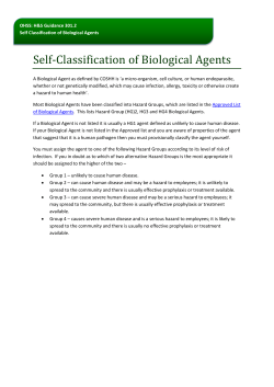 Self-Classification of Biological Agents