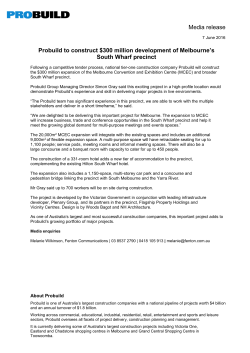 Media release Probuild to construct $300 million development of