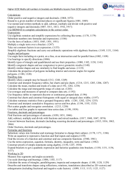 Calculations Order positive and negative integers and decimals