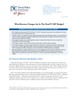 Tax and Revenue - DC Fiscal Policy Institute