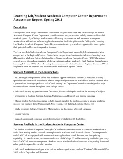 Sample Letter to Early Alert Student from the Learning Lab Dept.