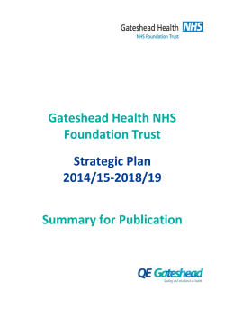 2014/15 - 2018/19 strategic five year plan.
