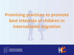 Promising practices to promote best interests of