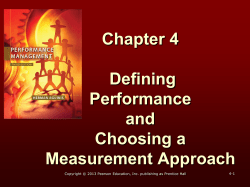 Defining Performance and Choosing a Measurement Approach