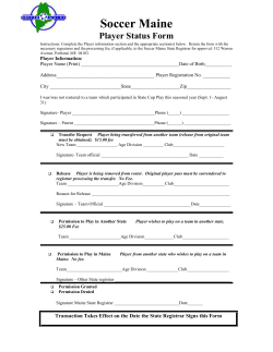 Player Status Form