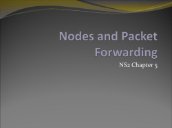 Nodes and Packet Forwarding