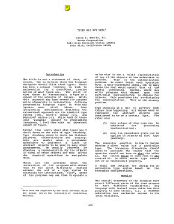 Types are not Sets - FSU Computer Science