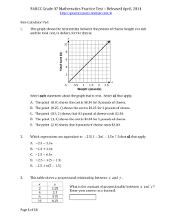 PARCC Grade 07 Mathematics Practice Test &ndash; Released April, 2014