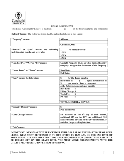 Sample Lease Agreement