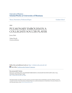 pulmonary embolism in a collegiate soccer player