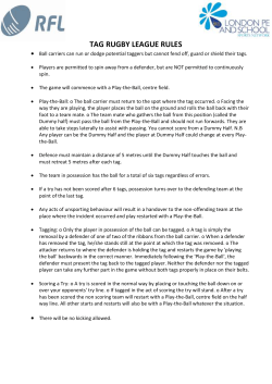 A Rough Guide to Tag Rugby and Mini Rugby