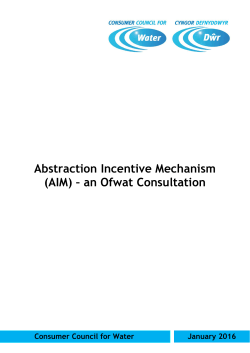 Abstraction Incentive Mechanism (AIM) – an Ofwat Consultation
