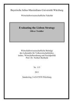 Evaluating the Lisbon Strategy - Wirtschaftswissenschaftliche Fakult&auml;t