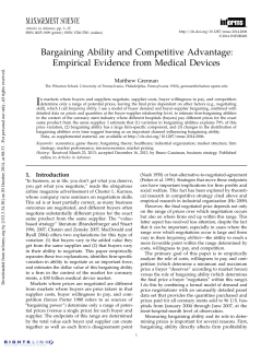 Bargaining Ability and Competitive Advantage