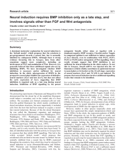 Neural induction requires BMP inhibition only as a late step, and
