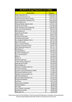 Q2 2016 In Scope Payments List (>&euro;20k)