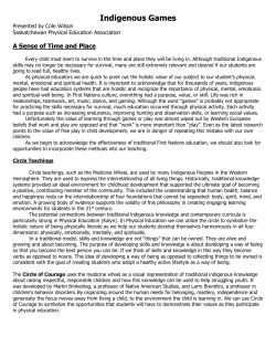 Indigenous Games - Saskatchewan Physical Education Association