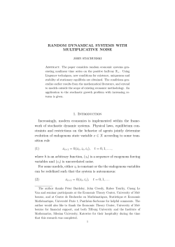 RANDOM DYNAMICAL SYSTEMS WITH MULTIPLICATIVE NOISE 1