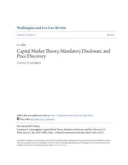 Capital Market Theory, Mandatory Disclosure, and Price Discovery