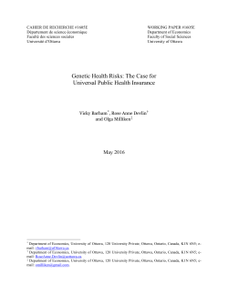 Genetic Health Risks: The Case for Universal Public Health Insurance