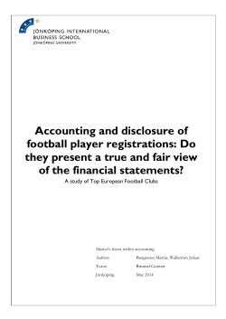 Accounting and disclosure of football player registrations