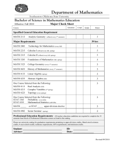 Bachelor of Mathematics Education