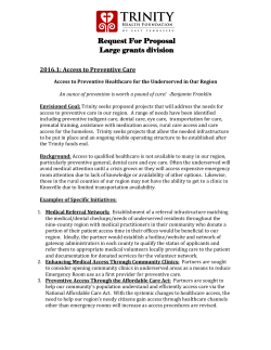 Access to Preventive Care - Trinity Health Foundation