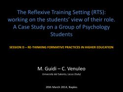(Italy) THE REFLEXIVE TRAINING SETTING