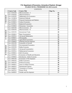 SYLLABUS FOR M.A. PROGRAMME from 2014 onwards