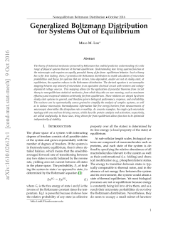 Generalized Boltzmann Distribution for Systems Out of Equilibrium