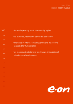 Interim Report II/2003 &bull; Internal operating profit substantially higher