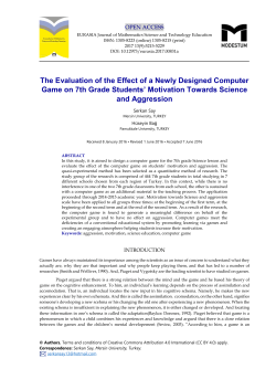 The Evaluation of the Effect of a Newly Designed Computer Game