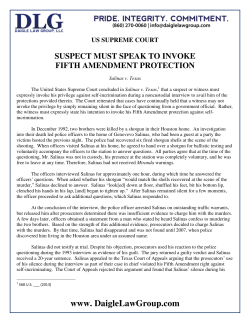 Suspect Must Speak to Invoke Fifth Amendment