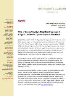 One of Bucks County`s Most Prestigious and Largest Law Firms