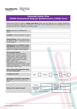 (CARQ) Form - Falmouth Exeter Plus