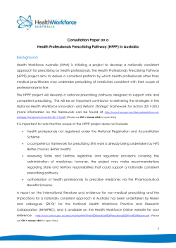 Health Professionals Prescribing Pathway