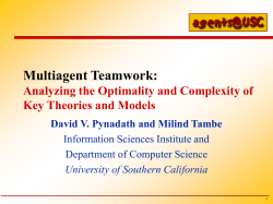 Multiagent Teamwork - Teamcore USC