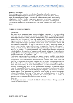 CE010 701 DESIGN OF HYDRAULIC STRUCTURES