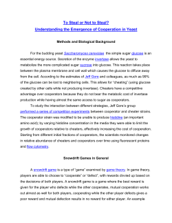 Methods and Biological Background For the budding yeast