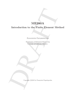 finite element lecture notes by Prof. P. Papadopoulos