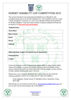 information collected by the Dorset Disability Cup to