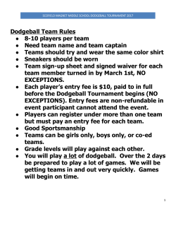 Dodgeball Team Rules 8-10 players per team Need team name and