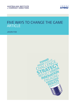 five ways to change the game article