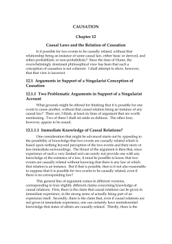 Chapter 12 - Causal Laws and the Relation of Causation