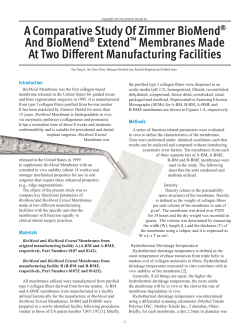 A Comparative Study Of Zimmer BioMend&reg; And BioMend&reg; Extend