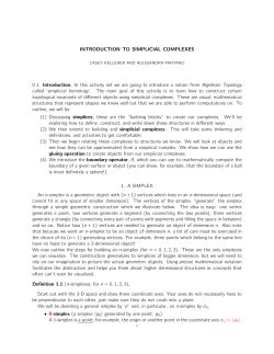 INTRODUCTION TO SIMPLICIAL COMPLEXES 0.1