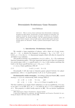 Deterministic Evolutionary Game Dynamics
