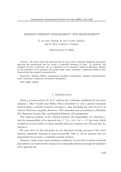 ABSTRACT RIEMANN INTEGRABILITY AND MEASURABILITY 1