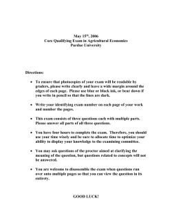 Agecon Core Prelim May 2006 - Purdue Agricultural Economics